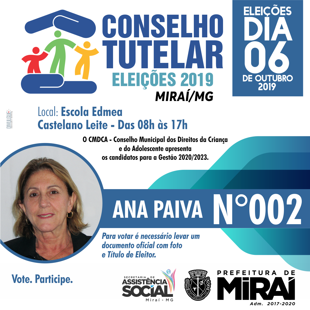 PREFEITURA DE MIRAÍ eleição conselho tutelar logo