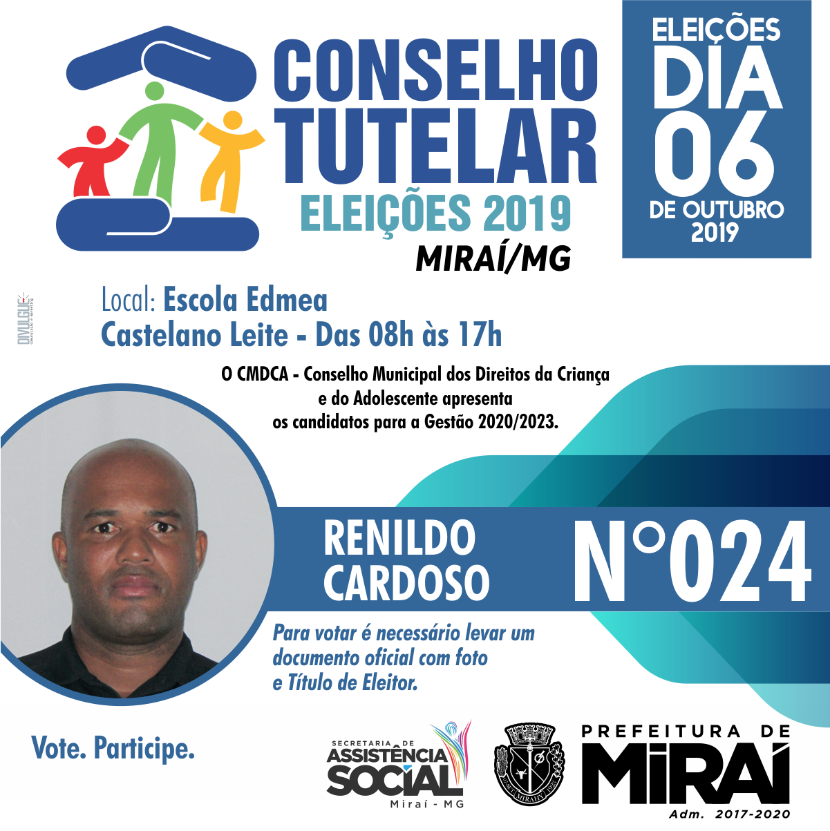 PREFEITURA DE MIRAÍ eleição conselho tutelar logo