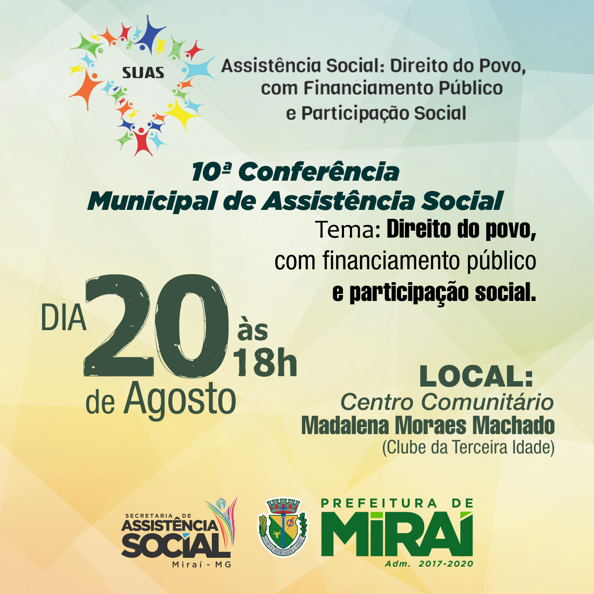 PREFEITURA DE MIRAÍ post facebook Conferência assitência social